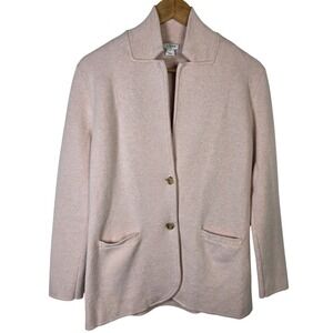 J Crew Women's Pink Knit Cardigan Jacket Sweater Button Front Size M